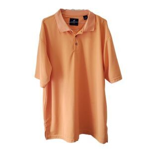 Caribbean Joe Island Supply Co. Men's Orange Ribbed Polo